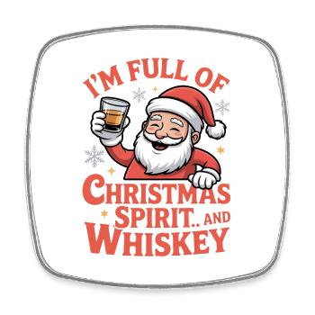 Weihnachts-Whiskey-Weihnachtsgeist - Viereckiger Kühlschrankmagnet - Weiß - Vorne