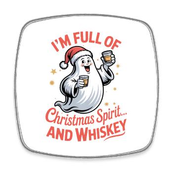 Whisky Santa Spirit de Noël - Magnet carré - blanc - Devant