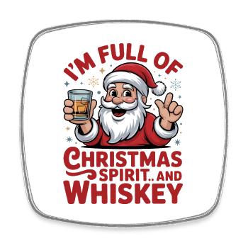 Weihnachts-Whiskey-Weihnachtsgeist - Viereckiger Kühlschrankmagnet - Weiß - Vorne