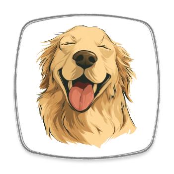 Lächelnder Golden Retriever - Viereckiger Kühlschrankmagnet - Weiß - Vorne