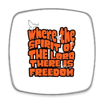 Where The Spirit Of The Lord Is There Is Freedom - Viereckiger Kühlschrankmagnet - Weiß - Vorne