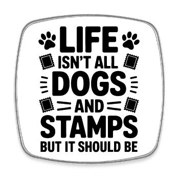 Briefmarken Spruch Hund Witz Briefmarken Geschenk - Viereckiger Kühlschrankmagnet - Weiß - Vorne