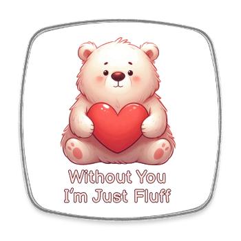 Teddy Bear with a Heart - Square fridge magnet - white - Front