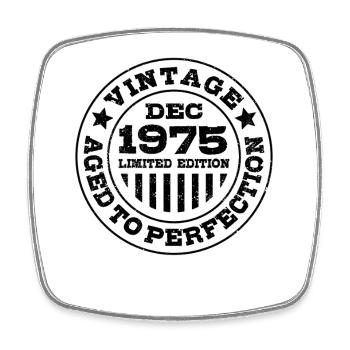 Édition limitée cadeau d’anniversaire de décembre 1975 - Magnet carré - blanc - Devant