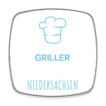 The best grills come from Niedersachsen Design - Square fridge magnet - white - Front