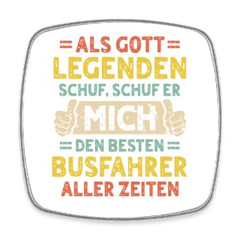 Busfahrer - Viereckiger Kühlschrankmagnet - Weiß - Vorne