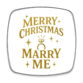Christmas Engagement Ring Promise - Square fridge magnet - white - Front