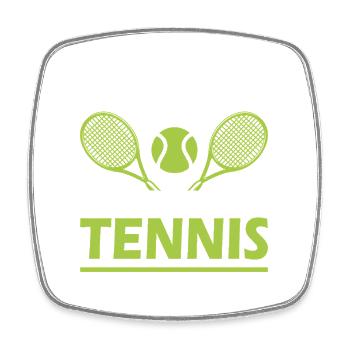 Joueur de tennis offre des tenues de paroles de tennis - Magnet carré - blanc - Devant