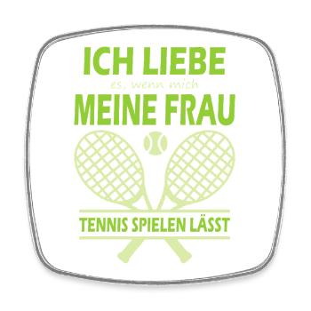 Joueur de tennis offre des tenues de paroles de tennis - Magnet carré - blanc - Devant