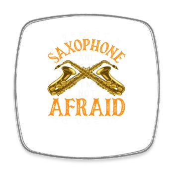 Saxophone. N’aie pas peur d’utiliser le « drôle » - Magnet carré - blanc - Devant