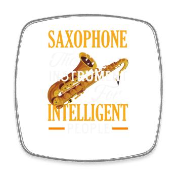 Saxophone Saxophoniste drôle Intelligent - Magnet carré - blanc - Devant