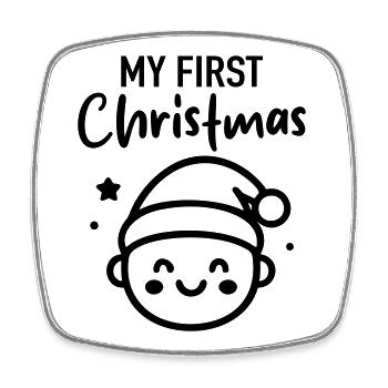 Mon premier Noël - Baby design de Noël - Magnet carré - blanc - Devant