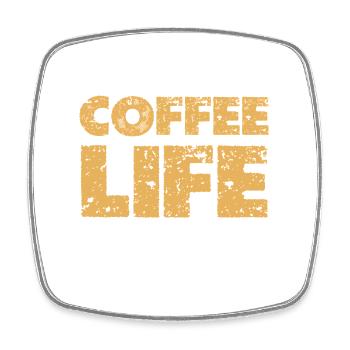 Ohne Kaffee: Leben ist ein Fehler - Viereckiger Kühlschrankmagnet - Weiß - Vorne