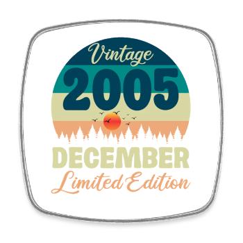 December 2005 Anniversary Vintage Limited Edition - Square fridge magnet - white - Front