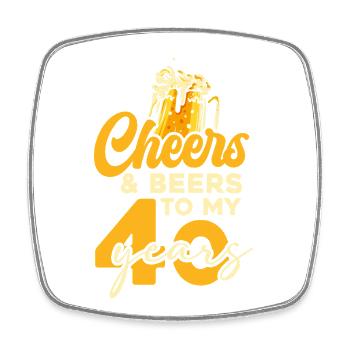 40 years of Cheers and Beers - Square fridge magnet - white - Front