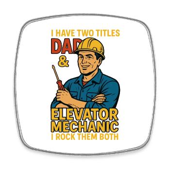 Funny Elevator Inspector Dad And Elevator Mechanic - Square fridge magnet - white - Front