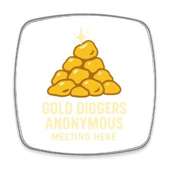 Goldwaschen Hobby Geschenk Creek Pan - Viereckiger Kühlschrankmagnet - Weiß - Vorne