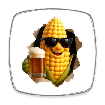 Corn Beer - Square fridge magnet - white - Front