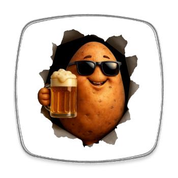 Bière de patate douce - Magnet carré - blanc - Devant