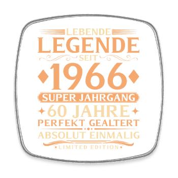 Year 1966 Super Vintage 60th Birthday - Square fridge magnet - white - Front
