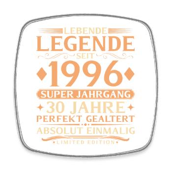 Year of manufacture 1996 Super vintage 30th birthday - Square fridge magnet - white - Front