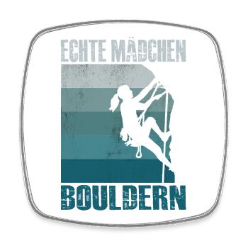 Bouldern Geschenke Klettern Kletterer Boulderer - Viereckiger Kühlschrankmagnet - Weiß - Vorne