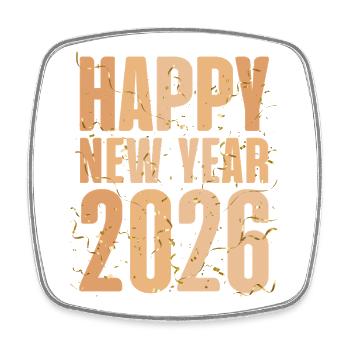 Frohes neues Jahr 2026 - Viereckiger Kühlschrankmagnet - Weiß - Vorne