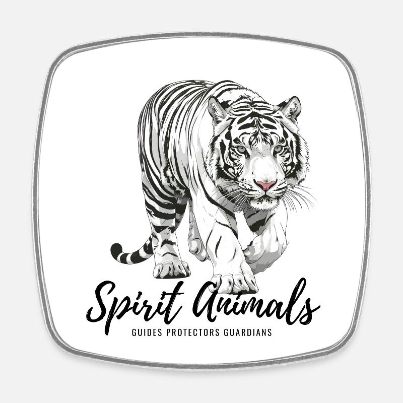 Spirit Animals Tiger - Square fridge magnet - white