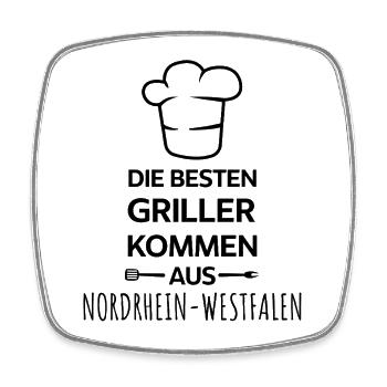 Die Besten Griller aus Nordrhein-Westfalen Design - Viereckiger Kühlschrankmagnet - Weiß - Vorne