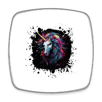 Color Splatter Unicorn Art - Square fridge magnet - white - Front