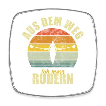 Rudern Ruderer Rudersport Lustiger Spruch Vintage - Viereckiger Kühlschrankmagnet - Weiß - Vorne