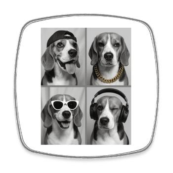 Beagle - Viereckiger Kühlschrankmagnet - Weiß - Vorne