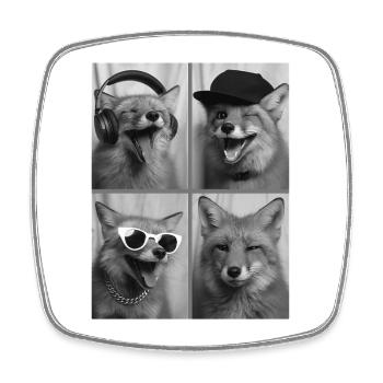 Fuchs - Viereckiger Kühlschrankmagnet - Weiß - Vorne