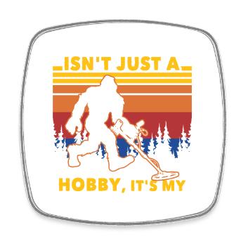 Dirt Fishing Big Foot - Square fridge magnet - white - Front