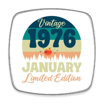 50e Anniversaire 50 ans Janvier 1976 idée Cadeau - Magnet carré - blanc - Devant
