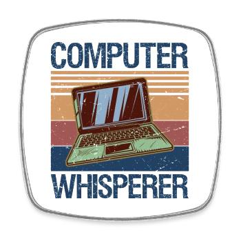 Computer Whisperer Shirt IT Tech Support Nerds - Viereckiger Kühlschrankmagnet - Weiß - Vorne