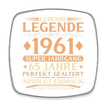 Baujahr 1961 Super Jahrgang 65. Geburtstag - Viereckiger Kühlschrankmagnet - Weiß - Vorne