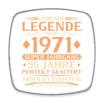 Year of manufacture 1971 Super vintage 55th birthday - Square fridge magnet - white - Front
