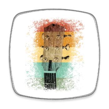 Retro Guitar Soul - Ambiance de musique vintage - Magnet carré - blanc - Devant