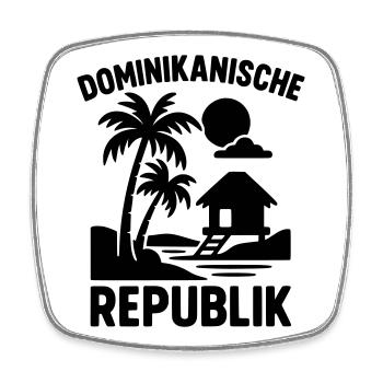 dominikanische republik silhouette - Viereckiger Kühlschrankmagnet - Weiß - Vorne