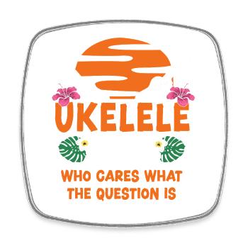 Hawaiian Ukulele Uke Ukulele Is - Viereckiger Kühlschrankmagnet - Weiß - Vorne