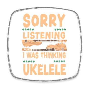 Ukulélé hawaïen ukele, désolé, je - Magnet carré - blanc - Devant