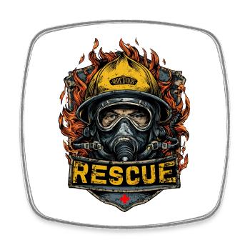 Feuerwehrmann Feuerwehr Wehr Rescue - Viereckiger Kühlschrankmagnet - Weiß - Vorne