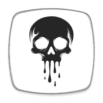Totenkopf Halloween Grusel Melting Skull - Viereckiger Kühlschrankmagnet - Weiß - Vorne