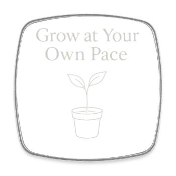 Grow At Your Own Pace Plant - Square fridge magnet - white - Front