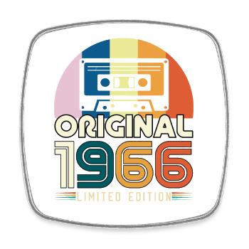Anniversaire 1966 Original Vintage Cadeau Cassette - Magnet carré - blanc - Devant