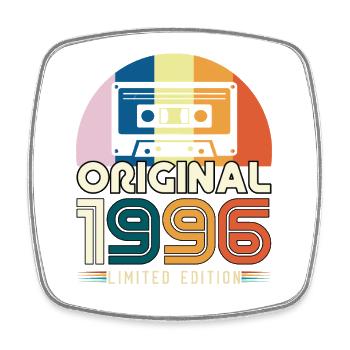 1996 Geburtstag Original Vintage-Geschenkkassette - Viereckiger Kühlschrankmagnet - Weiß - Vorne