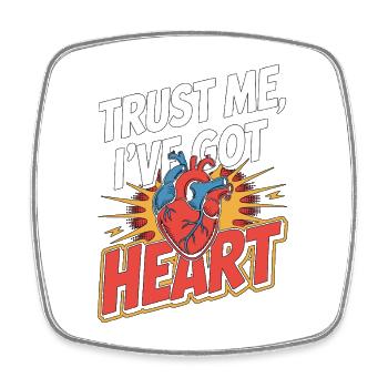 Cardiac Tech Trust Me I've Got Heart Echo Tech - Viereckiger Kühlschrankmagnet - Weiß - Vorne