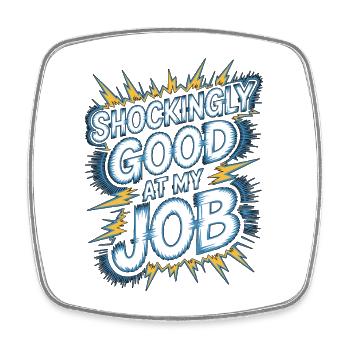 Cardiac Tech Shockingly Good At My Job Echo Tech - Viereckiger Kühlschrankmagnet - Weiß - Vorne