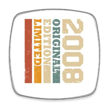 Original 2008 Vintage Vintage Anniversaire Rétro - Magnet carré - blanc - Devant
